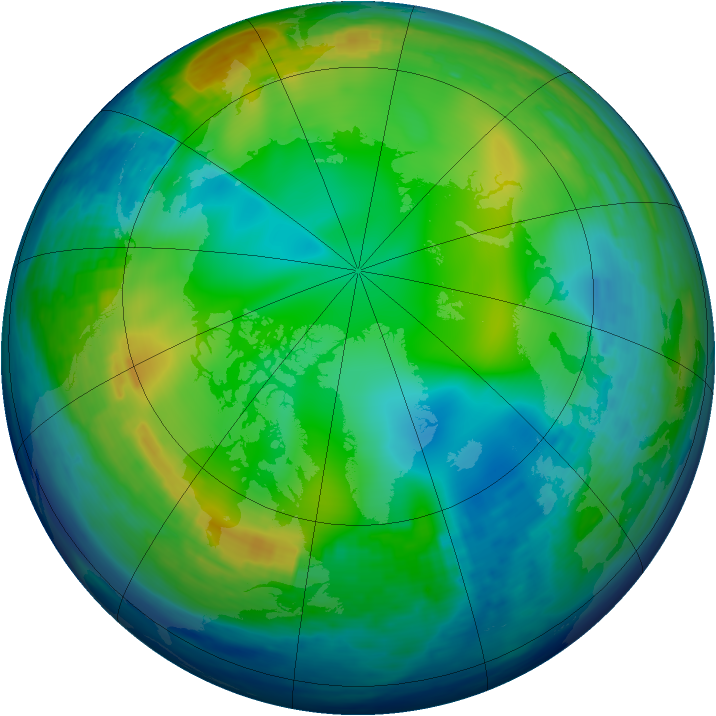 Arctic ozone map for 26 December 1992